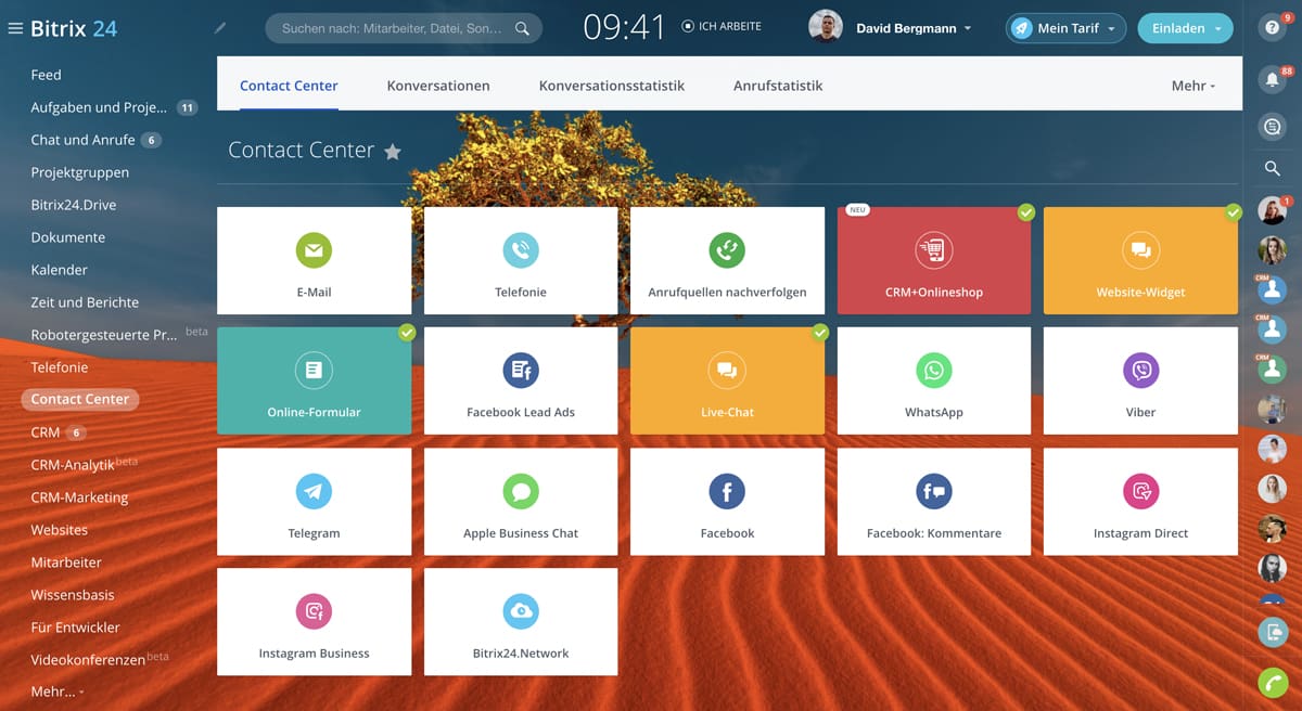 Bitrix24 Contact Center-ийн и-мэйл, утас, веб чат, Facebook, WhatsApp, Viber зэрэг олон сувгийн дэлгэц
